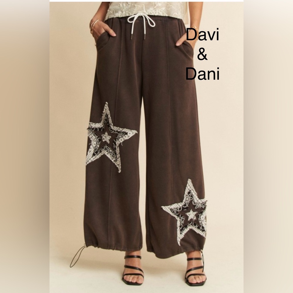 BPB13-5🤎🤍DAVI & DANI delicious Chocolate Star embellished denim perfect day2date - Picture 8 of 9